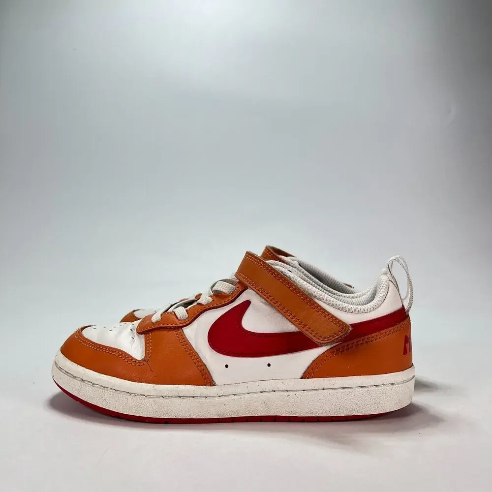 Nike Court Borough Low 2 White Orange Red Sneakers BQ5451-119 Youth Size 1.5Y